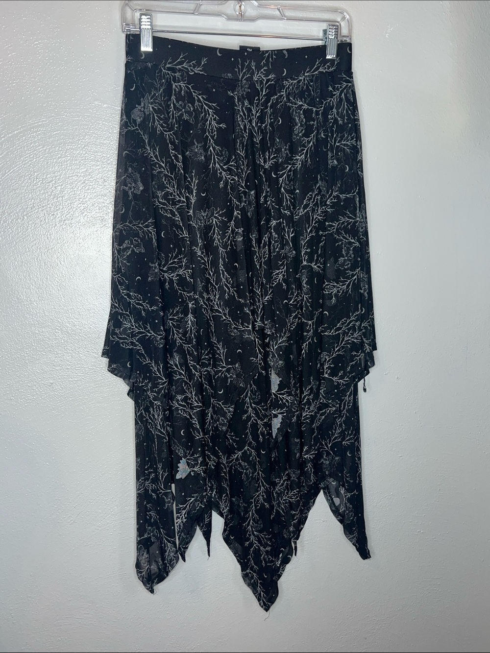 Cosmic Aura Gothic Handkerchief Hem Printed Skirt